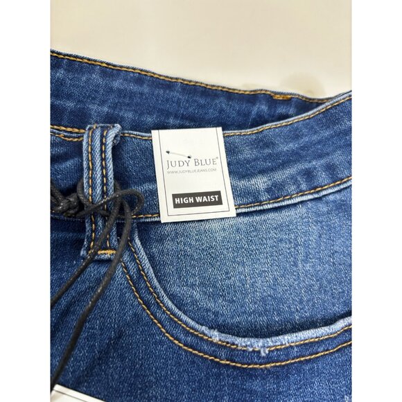Judy Blue Sz 31 (Actual 32x2.5) Calm Cuffed Denim Shorts Indigo Blue High NWT - Picture 3 of 8